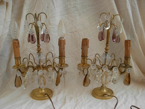 Paire girandoles bronze - girandoles, en