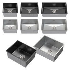 Évier de cuisine encastré en acier inoxydable avec garniture de vidange au choix