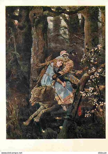 Postcard art painting - -,