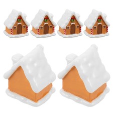  6 Pcs Micro-paysage De Mousse Noël Maison Miniature Village Noel Ornements