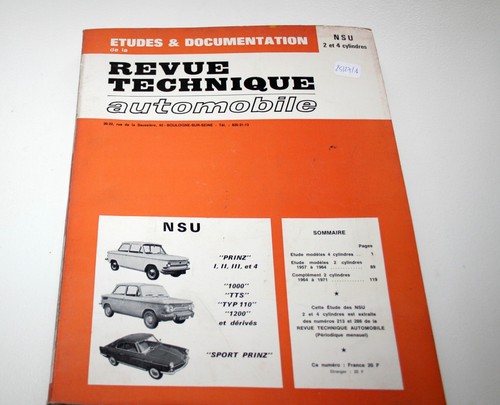 Revue technique nsu 4 - nsu, et