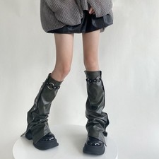 PU Cuir Jambières Punk Femme