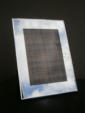 Cadre photo Design 1950 Verre miroir déco Argenté Vue 17x12 Ancien