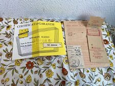 2 Anciens Feuillets Certificat Sonolor Appareil Radio Plein Air Poste 1962