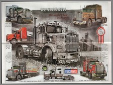 POSTER CAMION RéTRO KENWORTH W 900 T 800 1969- 1999 56X42cm