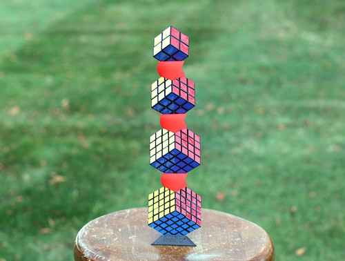Puzzle cube stacker stand - cube, stacker/stand