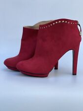 Zara Rouge Bottines Faux Daim