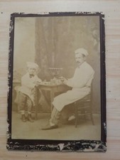  photo cdv Patissier en tenue avec son enfant.  albumine 