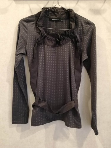 Blouse grise col - , montant