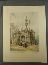 BRETAGNE : Gravure couleur de