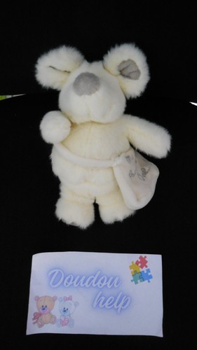 Doudou peluche souris blanche - souris,