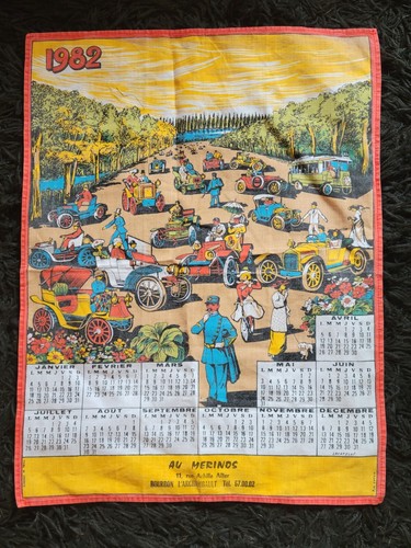 Torchon 1982 tissu vintage - torchon,