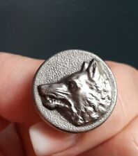 M04 tête de loup argenté D22mm bouton de vénerie de chasse d'uniforme 