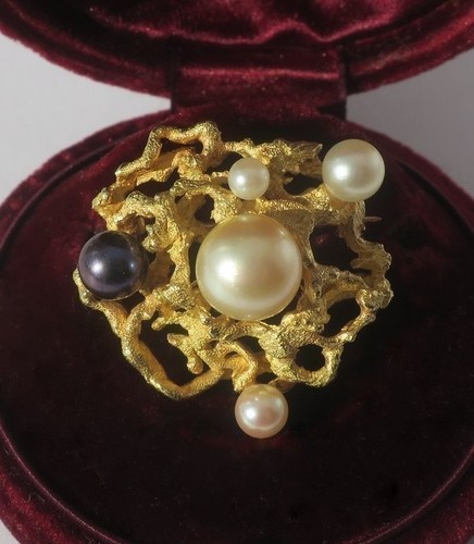 Broche brutaliste vintage