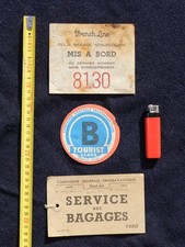 C.G.T. COMPAGNIE GENERALE TRANSATLANTIQUE : 3  ETIQUETTES BAGAGES