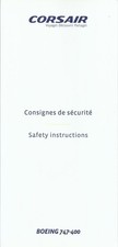 SAFETY CARD CORSAIR BOEING 747-400  Réf. CB747400  12022019