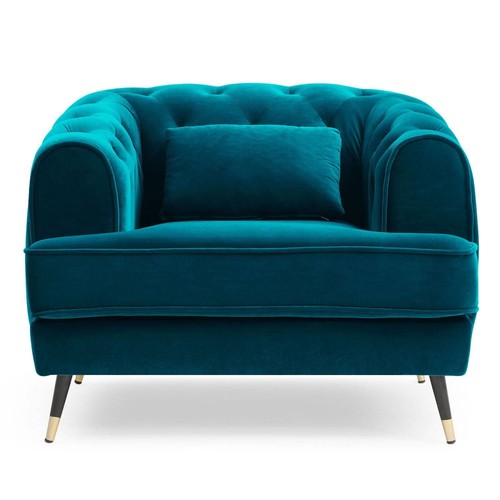 Fauteuil capitonné velours - capitonné, en