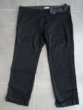 pantacourt noir habillé nœud à la ceinture à poids blanc Taille 40 CACHE CACHE