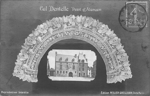 Cpa col dentelle point - col,