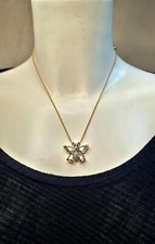 swarovski vintage collier necklace papillon, cristal doré