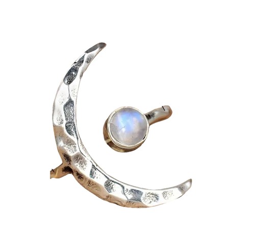 Bague réglable lune planète - bague,