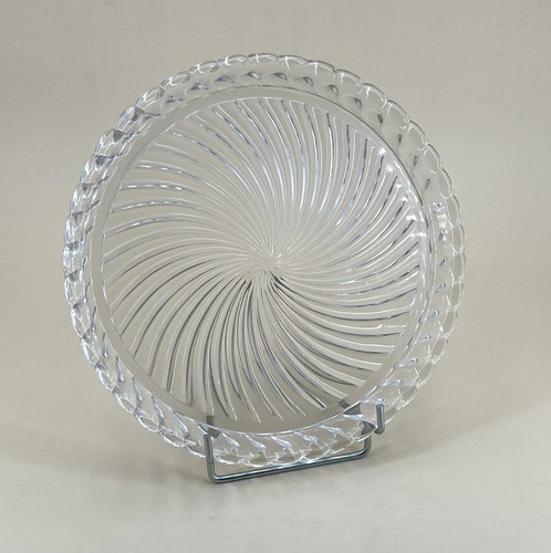 Plateau rond cristal signé - cristal,