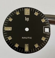 NEUF CADRAN DE MONTRE LIP NAUTIC @ 26,3 MM DIAMETRE @ BLACK DIAL WATCH NOS @ TOP