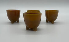 COQUETIER TRIPODE AMBRE LOT DE 4 COQUETIERS VINTAGE