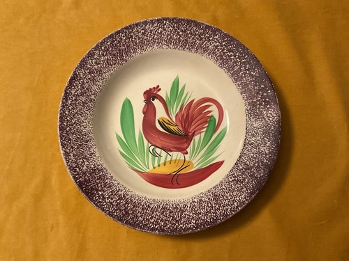 Assiette creuse ancienne coq - assiette,