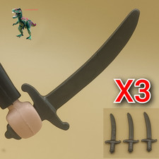 X3 Playmobil sabre gris foncé pirates - soldat - sabre d'officier - guerrier