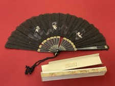 Éventail Ancien ETNEST KEES Paris Dentelle Ange Chérubin Époque XIXe Siècle