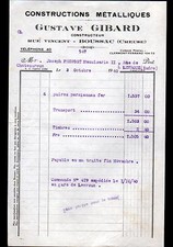 BOUSSAC (23) CONSTRUCTION de HANGAR METALLIQUES "Gustave GIBARD" en 1940