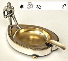 Cendrier Figurine Joueur De Bowling WMF Marque Autruche Argenté Vers 1924 R843