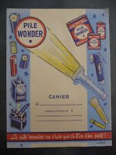 Ancien Protège-cahier Couverture "Pile WONDER"