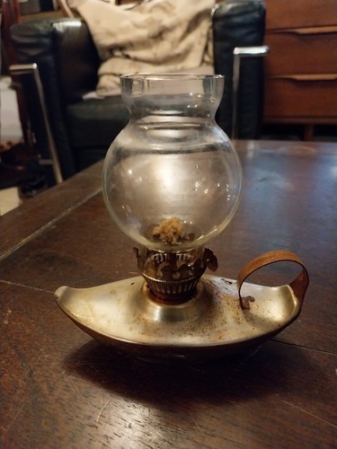 Lampe pigeon verre - lampe, ancienne