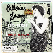 Promo Catherine Sauvage - 45 T EP chante Léo Ferré (1956)