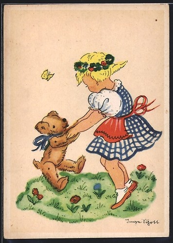 Artist postcard Inge Schott