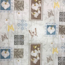 Nappe de Table en Toile Cirée Orchidées Papillon C322.1 Carré Rond Oval