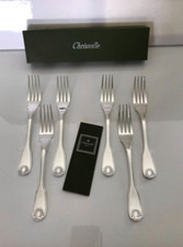 Christofle modèle Vendôme / Arcantia - 6 fourchettes à poisson en métal argenté