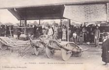 Hanoi - Marché de la Citadelle - Brouettes annamites Indochine Vietnam Indochina