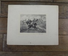 Gravure Vers L' hallali Chasse