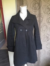 MAGNIFIQUE VESTE MANTEAU TRENCH COMPTOIR DES COTONNIERS T 38 NOIR MODÈLE AIMEE