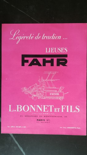 Brochure moissonneuses fahr - brochure,
