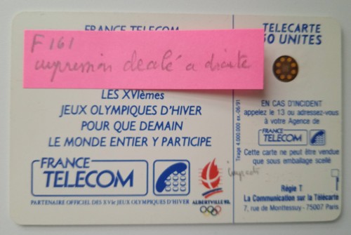 Télécarte f161 impréssion - télécarte,