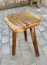 Vintage tabouret Tripode Orme Massif Brutaliste Années 50