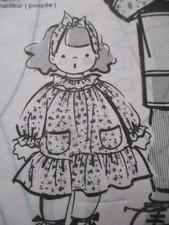 patron poupée janvier  1993 robe volantée  M. T.