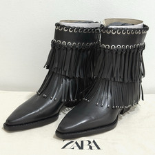Bottines En Cuir Noires Zara