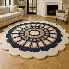 Tapis rond en laine touffeté
