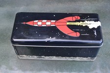 Boîte Metal numérotée publicitaire à Biscuits  TINTIN sur la lune