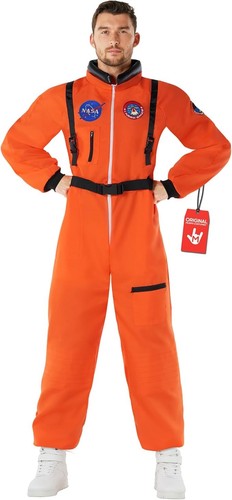 Men orange astronaut costume - orange,